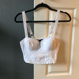 Cropped white bustier